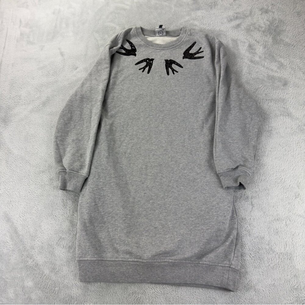 McQ by Alexander McQueen Swallow Grey Long Sleeve Dress Women's Size XS